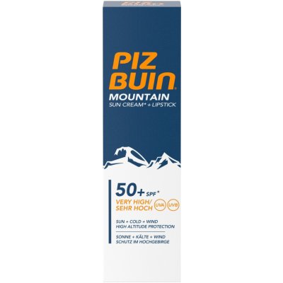 Piz Buin Sluneční krém SPF50+ a ochranný balzám na rty SPF30 2 v 1 (Mountain Combi "2 in 1" Sun Cream SPF50+ a Lipstick) 20 ml + 2,3 ml – Hledejceny.cz