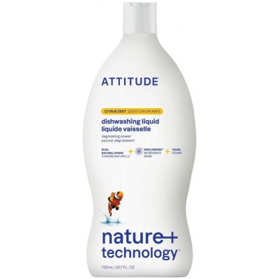 Attitude prostředek na mytí nádobí s vůní citrusové kůry 700 ml – HobbyKompas.cz