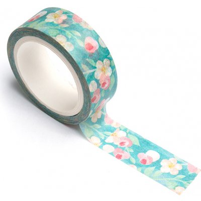 Q custom packing tape Washi Pásky - výprodej vzor: Akvarelová zahrada – Zboží Mobilmania