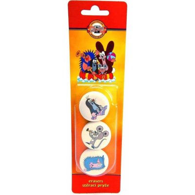 Koh-i-noor Pryž měkká kulatá Krtek 3 ks – Zboží Dáma