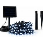 DECOLED LED venkovní solární světýlka na zahradu 20 m, ledově bílá, 200 diod, černý kabel IP44, solární panel – Hledejceny.cz