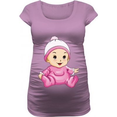 Tričko s potiskem Těhotná dámské Levandulová
