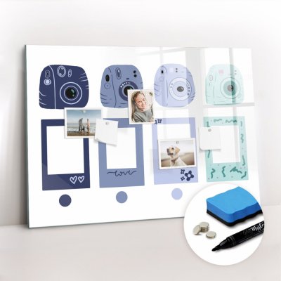 coloray Magnetická Nástěnná Tabule 100 x 70 cm Polaroidní rámečky – Zboží Mobilmania