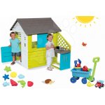Smoby set domeček Pretty Blue a Écoiffier vozík na tahání a bábovičky 810703-23 – Sleviste.cz