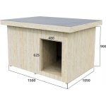 HTI Zateplená bouda pro psa s předsíní MAXIM 150 x 105 x 90 cm 130 x 80 x 80 cm – HobbyKompas.cz
