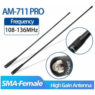BAOFENG AM-771 PRO AIR Band Anténa 108-136Mhz 37 cm SMA-F – Zboží Živě