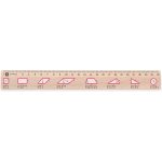 Metrie Didakt-M07 Dřevěné pravítko s potiskem Obvody základních těles 25 cm – Zboží Živě