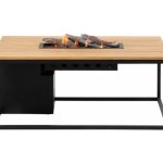 Cosi Cosiloft Stůl s plynovým ohništěm 120 černý rám/deska teak – Zboží Dáma