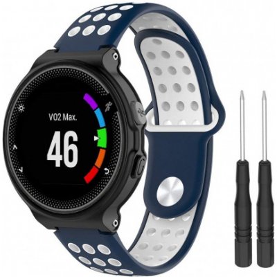 BStrap Silicone Sport řemínek na Garmin Forerunner 235, dark blue/white SGA002C07 – Zboží Mobilmania