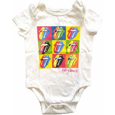 Rolling Stones kojenecké body tričko, Two-Tone Tongues, dětské, velikost M velikost M (3-6 měsíc)