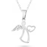 Biju Řetízek z chirurgické oceli+přívěsek, anděl se srdíčkem a zirkony 3001332 – Hledejceny.cz