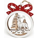 DECOLED Ozdoba s jelenem 10 x 12,5 cm dřevěná – Zboží Dáma