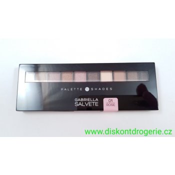 Gabriella Salvete Palette 10 Shades paleta očních stínů se zrcátkem a aplikátorem 01 Rose 12 g