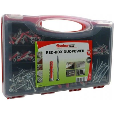 FISCHER RED BOX Duopower, sada hmoždinek a vrutů pr.5-10mm, 280ks, 536091 – Sleviste.cz