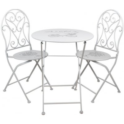 Clayre & Eef kovová zahradní bistro set souprava Perfect Day bílá – Hledejceny.cz