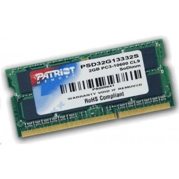 Patriot Signature Line SODIMM DDR3 2GB 1333MHz CL9 PSD32G133381S