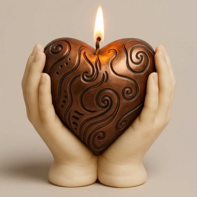 Svíčkománie3D Srdce v dlaních 140 g – Zboží Dáma