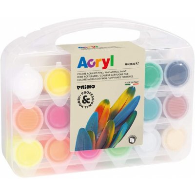 akrylové barvy PRIMO 18 x 25 ml 2x miniplátno – Zboží Dáma