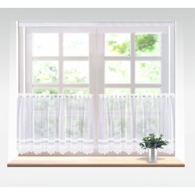 Záclona žakárová Emma vitrážka bílá cena od - šití a úprava boků 607495 – Zboží Mobilmania