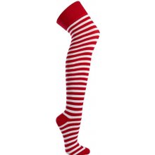 Socks 4 Fun Nadkolenky bavlněné 2721 červená/bílá