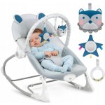 Ricokids houpací vibrační křesílko lehátko šedá Owl – Sleviste.cz