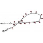 Šperky Nina Stříbrný řetízek na nohu světle fialové kamínky + kříž 314 – Hledejceny.cz