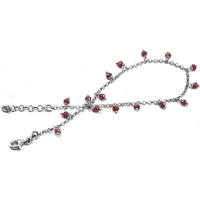 Šperky Nina Stříbrný řetízek na nohu světle fialové kamínky + kříž 314 – Hledejceny.cz