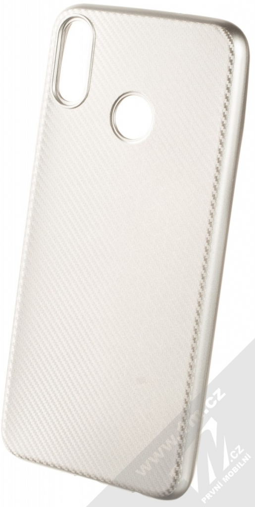 Pouzdro 1Mcz Carbon Elegance TPU Honor 8X stříbrné