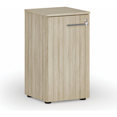 Primo Nízká kancelářská skříň s dveřmi WOOD, 740 x 400 x 420 mm, dub přírodní – Zboží Mobilmania