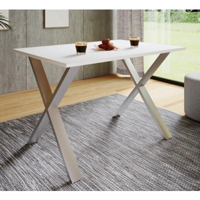 VCM Jídelní stůl Xona 140 x 80 X-nohy bílý – Hledejceny.cz
