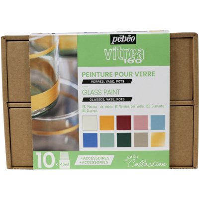 Pébéo Sada vypalovacích barev na sklo Vitrea 160 10 × 45 ml + příslušenství II – Zbozi.Blesk.cz