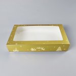 Cake star vánoční krabice zlato-bílá s laminací M 35x20x6cm – Zboží Dáma