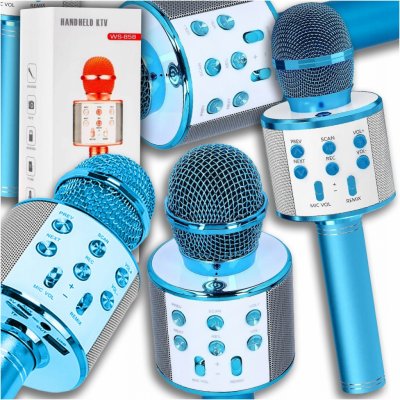 BEZDRÁTOVÝ MIKROFON KARAOKE BLUETOOTH REPRODUKTOR PRO dárek MODRÝ – Zbozi.Blesk.cz