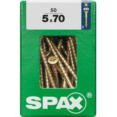 Spax Uni vrut zápust.hlava PZ/Z2 4CUT částečný závit Yellox 5 x 70 mm 50 ks – Hledejceny.cz
