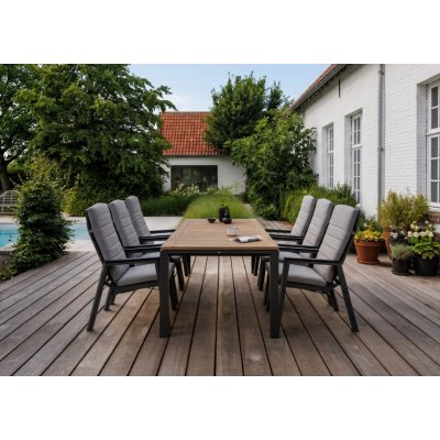 Concept teak Milano stolní souprava 1+6 antracitová – Hledejceny.cz