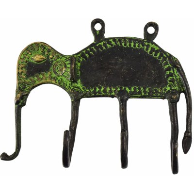 Sanu Babu slon Tribal art 15 cm zelená patina – Zboží Mobilmania