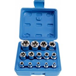 SATRA S-P14ES Hlavice 1/4”, 3/8” a 1/2” nástrčné TORX-E, vel. E4-E24, sada 14 ks