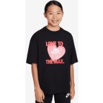 Nike G SPORTSWEAR TEE HEART Dívčí triko, černá, – Zboží Dáma