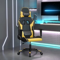 VidaXL Herní židle černá a zlatá umělá kůže