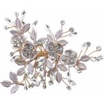 Troli Elegantní pozlacený hřebínek s krystaly – Zboží Dáma