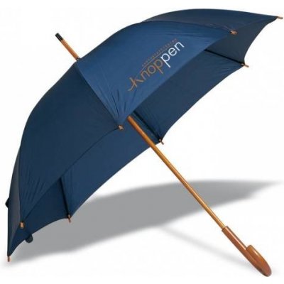 Skládací deštník s dřevěnou rukojetí tmavě modrá