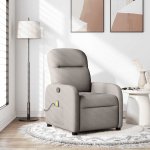shumee Masážní polohovací křeslo taupe textil – Zboží Dáma