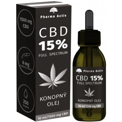 PHARMA ACTIV CZECH CBD 15% Full Spectrum Konopný olej 1500 mg 10 ml – Zboží Dáma