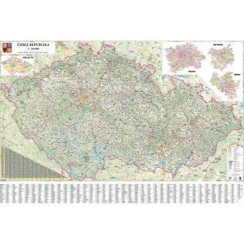 Excart Maps ČR - nástěnná automapa 135 x 90 cm Varianta: bez rámu v tubusu, Provedení: papírová mapa (vydání 2016)