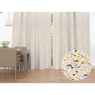 Biante Dekorační závěs Leona LN-045 Žlutošedé čárky na bílém 130x170 cm – Zboží Mobilmania