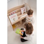Vingo Dětský montessori regál s knihovnou, bílý - 74x75 cm – Zboží Dáma
