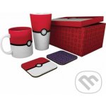 CurePink Dárkový set Pokémon Pokéball sklenice hrnek 300 ml 2 tácky 10 x 10 cm GFB0085 500 ml – Hledejceny.cz