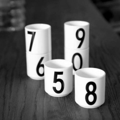 DESIGN LETTERS Espresso hrneček Letters Number Nr.0 porcelán 100 ml