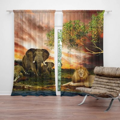 Sablio Závěs Zvířata ze Sahary: 2ks 140x250cm – Hledejceny.cz