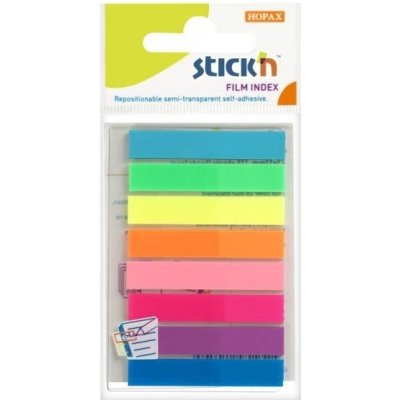 Záložky samolepicí Stick´n 45 x 8 mm, plast, 8 x 20 lístků – Hledejceny.cz